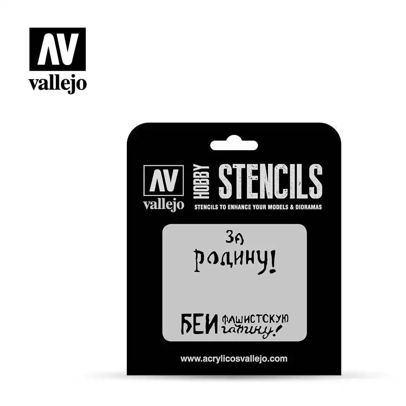 Vallejo Stencils - AFV Markings - Soviet Slogans WWII Num. 2