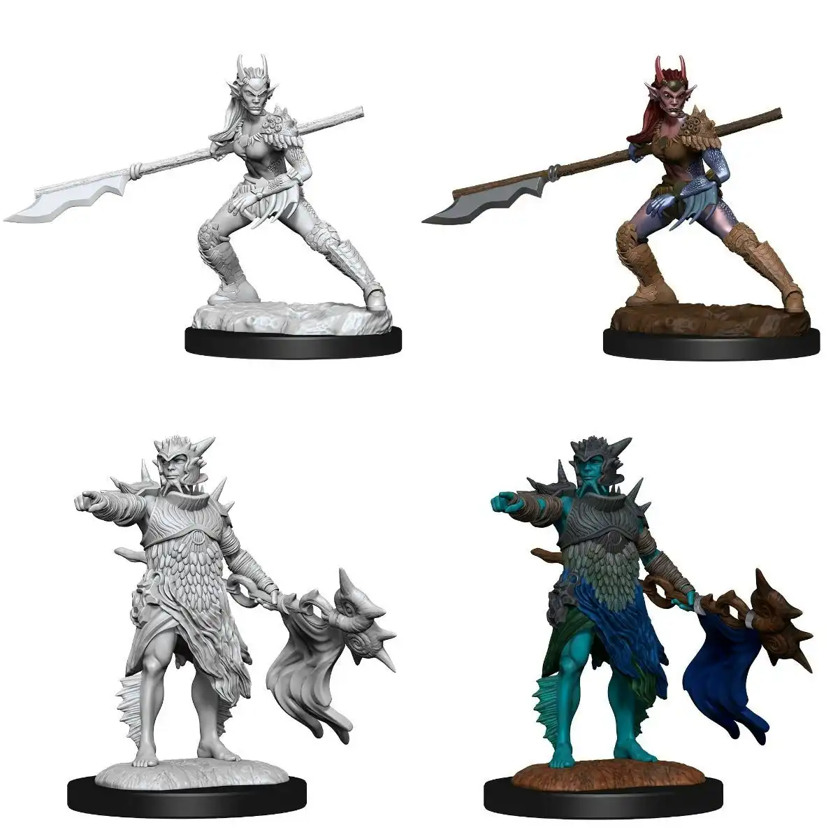 Magic the Gathering Unpainted Miniatures Coralhelm Commander & Halimar Wavewatch (Merfolk)