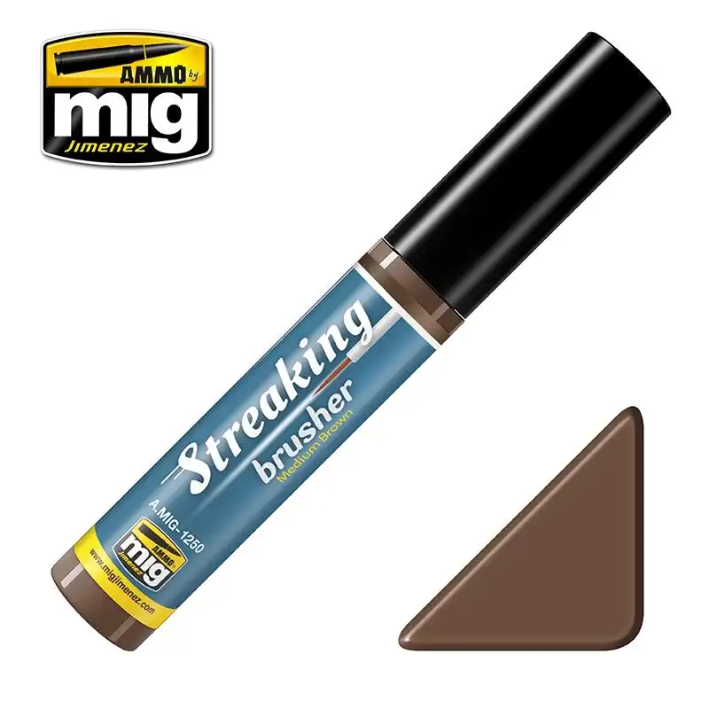 Ammo By Mig Streakingbrusher Medium Brown