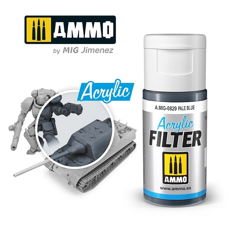 Ammo By Mig Acrylic Filter Pale Blue