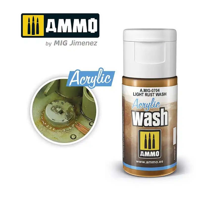 Ammo By Mig Acrylic Washes: Light Rust Wash 15ml