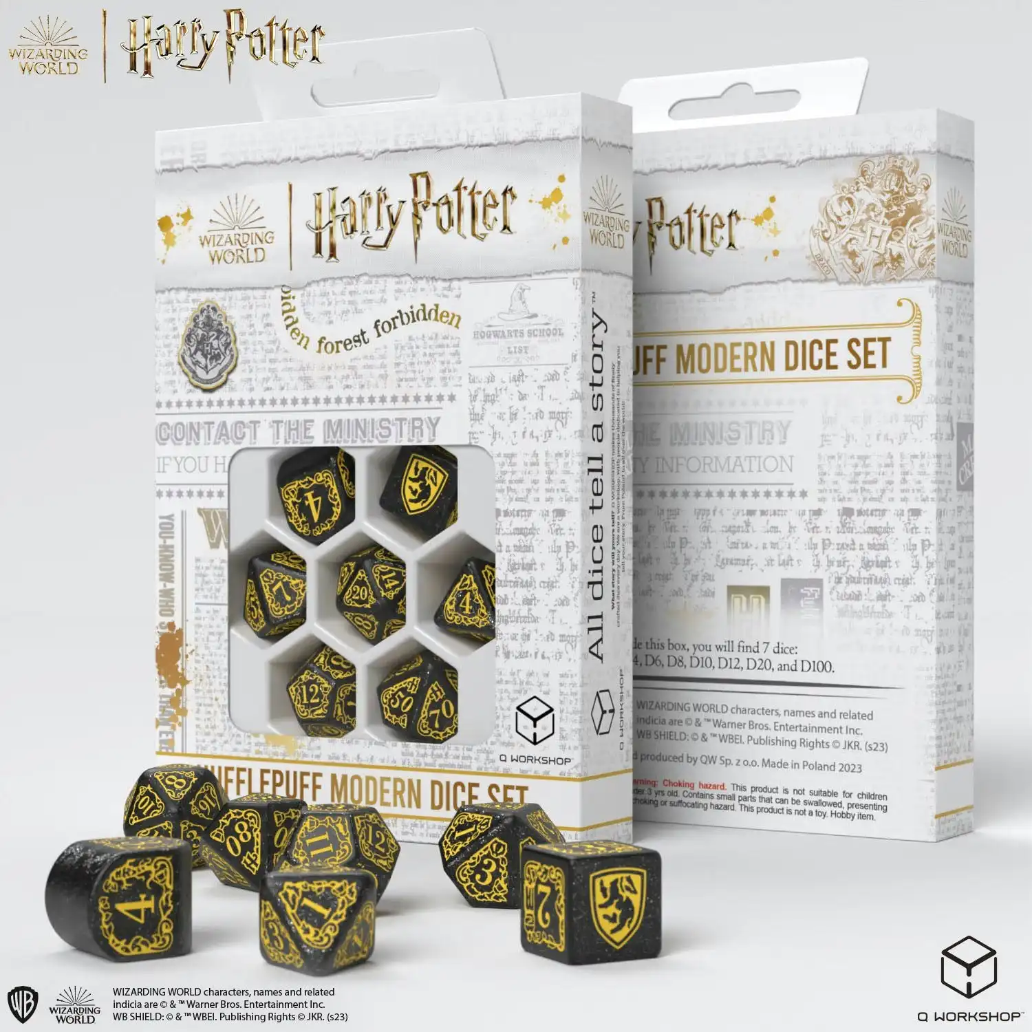 Q Workshop - Harry Potter Modern Dice Set - Hufflepuff - Black Dice Set 7