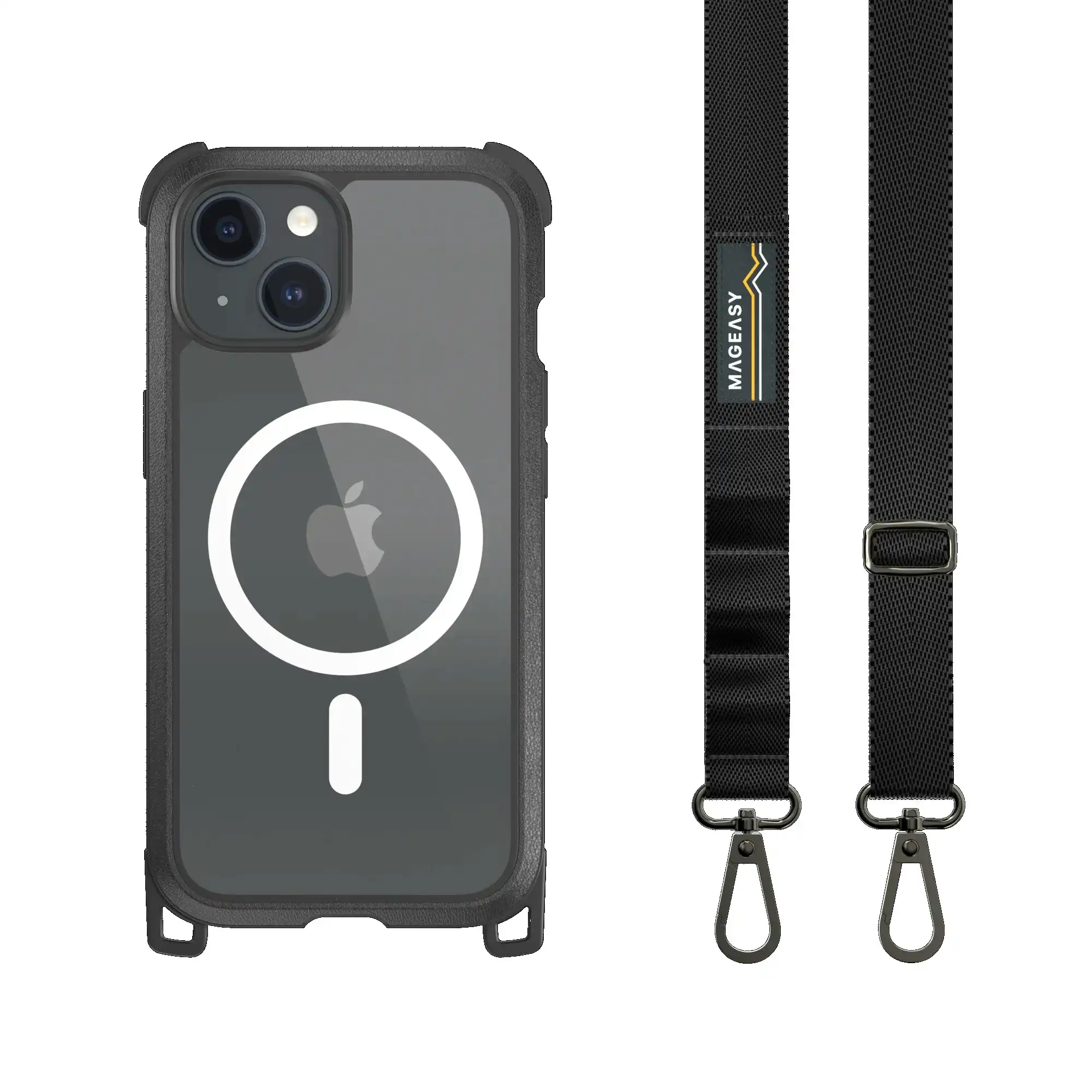 MagEasy Odyssey M + Strap Magsafe Case For Iphone 15 - Black