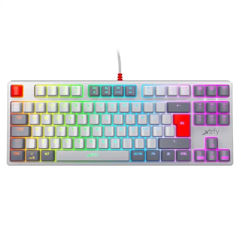 XTRFY K4 Rgb Tenkeyless Mechanical Gaming Keyboard Us - Retro