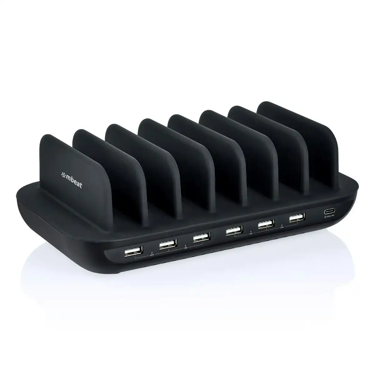 mBeat Gorilla Power 60w 7 Port Usb-c & Usb Charging Station -black