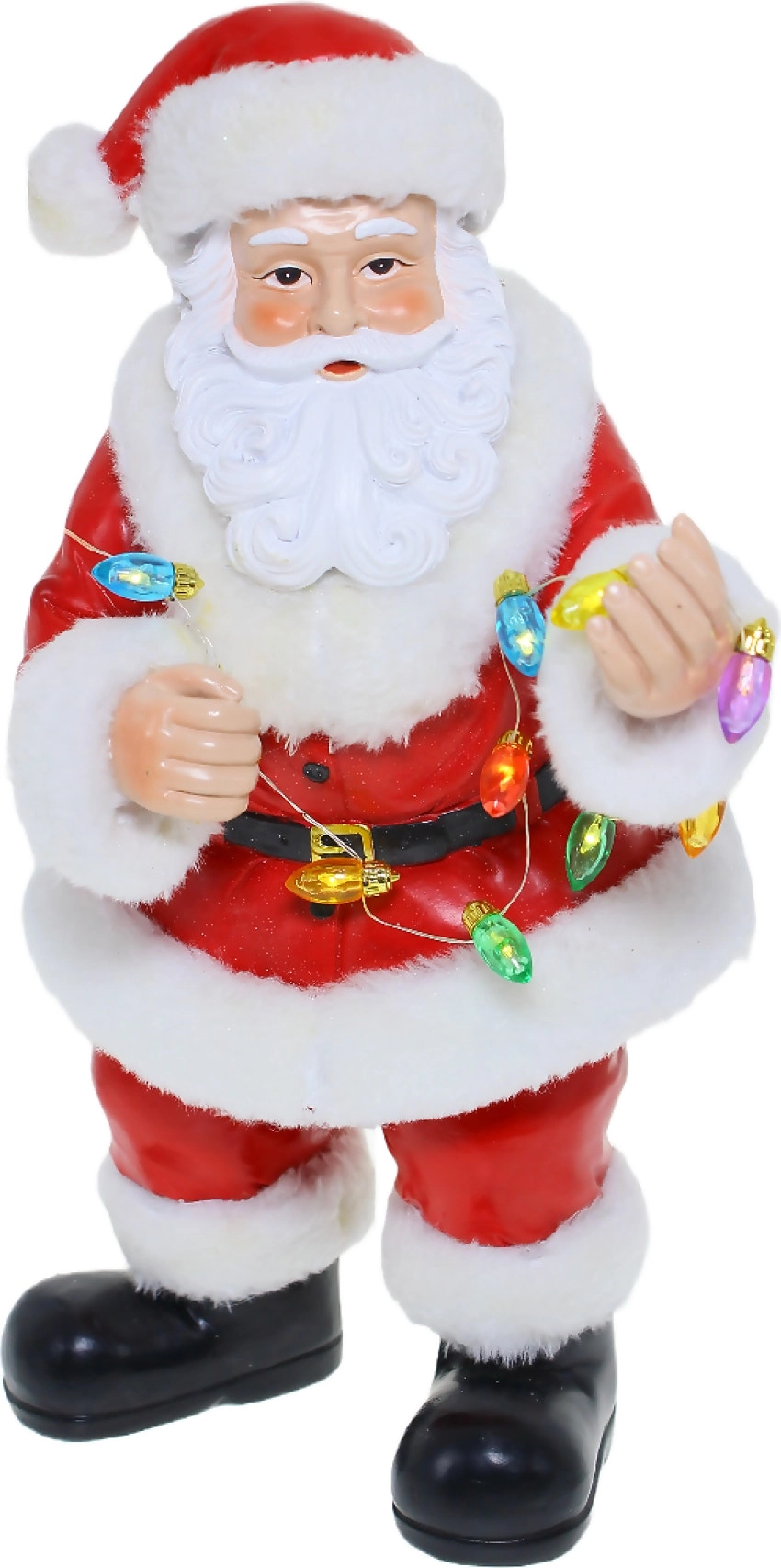 Cotton Candy - Xmas Standing Santa With String Lights LED