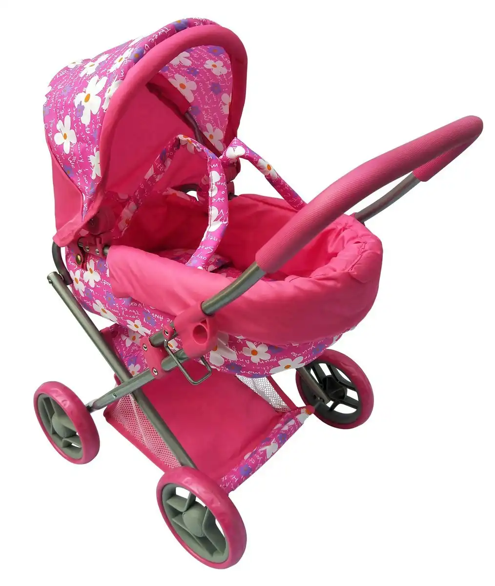 Playworld - Doll Toy Pram Medium Pink