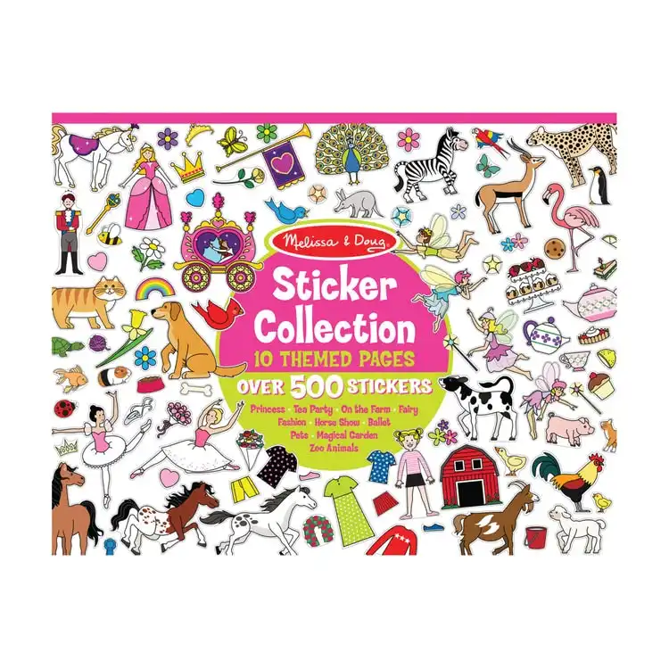 Melissa & Doug - Sticker Collection Book: 500+ Stickers - Princesses Tea Party Animals And More