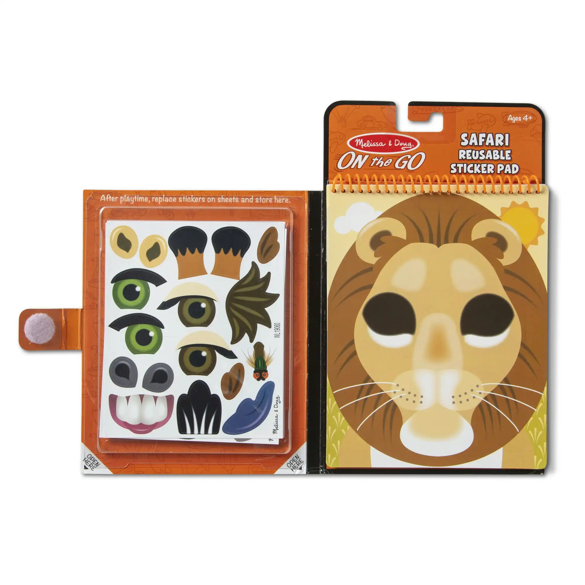 Melissa & Doug - Make-a-face - Safari Reusable Sticker Pad - On The Go Travel