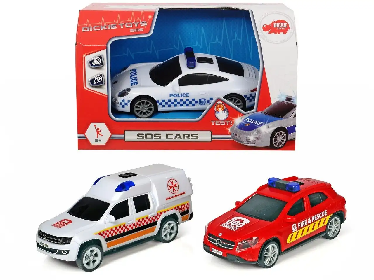 Dickie Toys - Australian Triple Zero ''000'' Light & Sound 15cm Assorted Styles (chosen At Random)