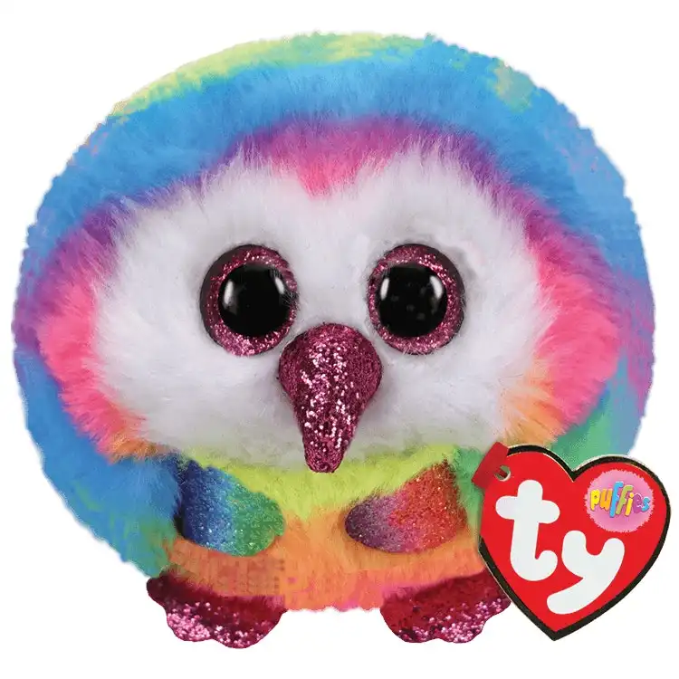 Ty Beanie Boos - Puffies - Owen - Multicolor Owl 10cm