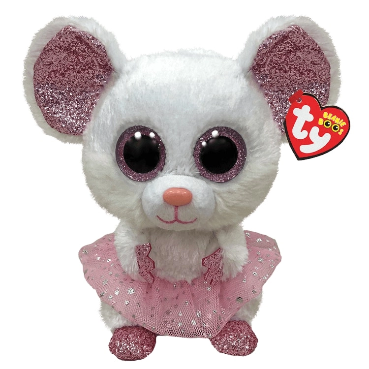 Ty Beanie Boos - Nina - White Ballerina Mouse 15cm Small