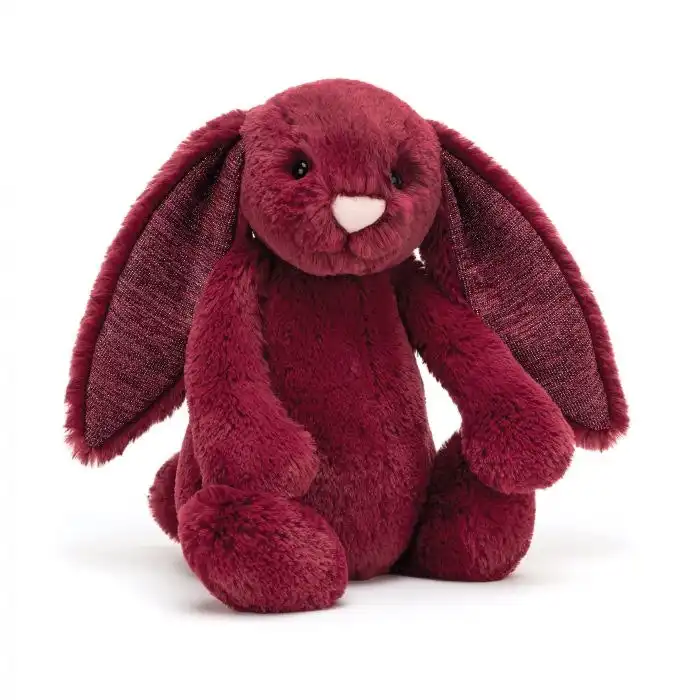 Jellycat Bashful Sparkly Cassis Bunny Medium Red 31x12x15cm