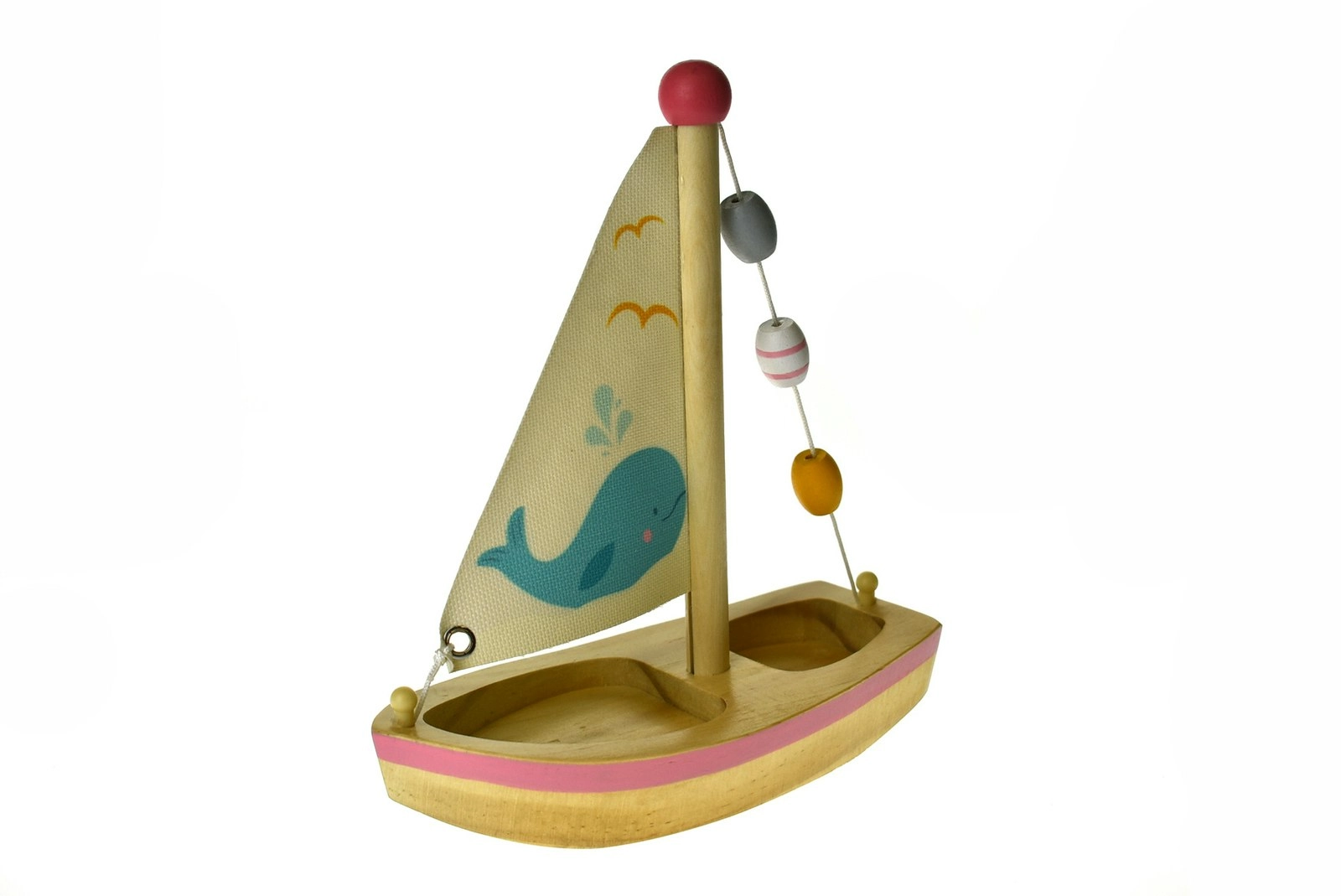 Kaper Kidz Calm & Breezy Wooden Sailboat Kids/Children's Toy Whale 2yrs+