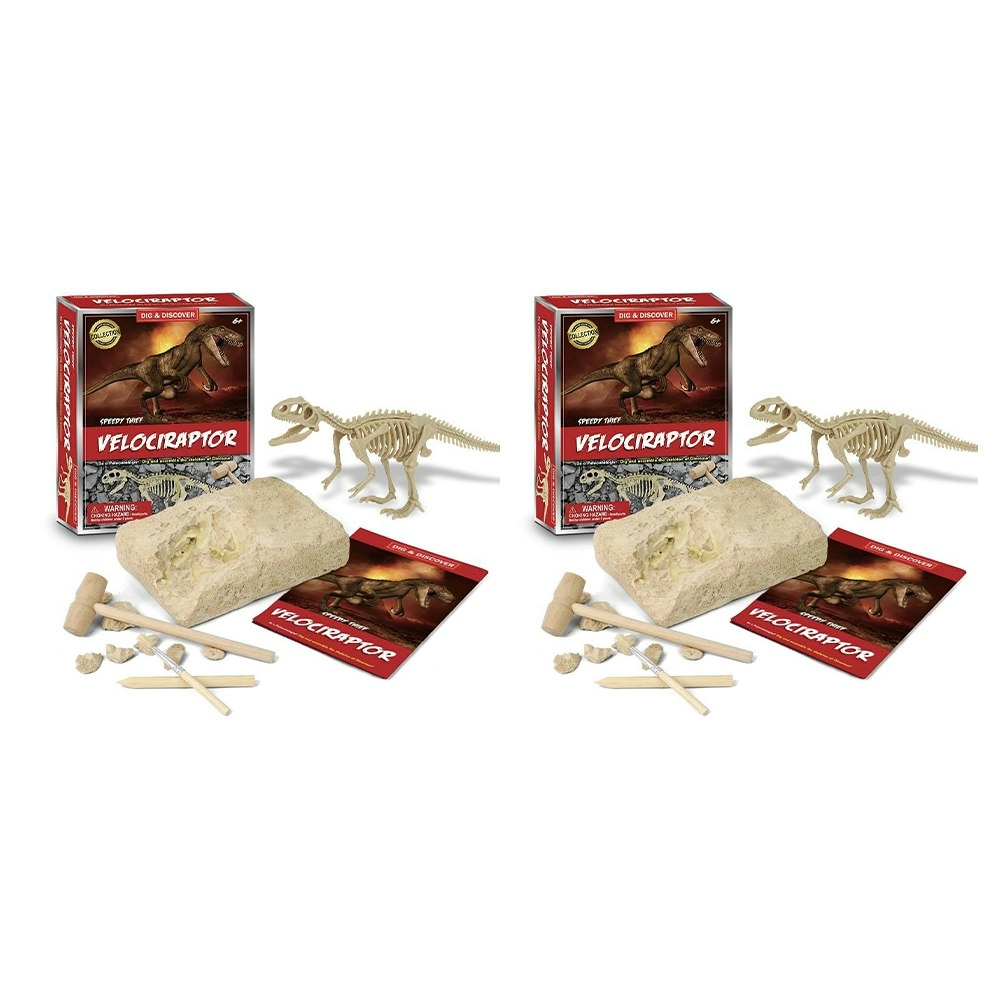 2PK Kaper Kidz Childrens Dig & Discover Velociraptor Dig/Excavation Kits 6y+