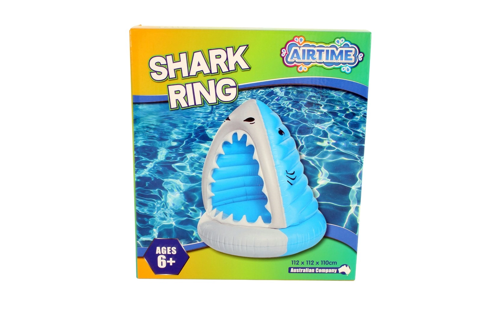 Airtime 112x112cm Shark Ring Pool/Beach Inflatable Kids/Children Floating Toy