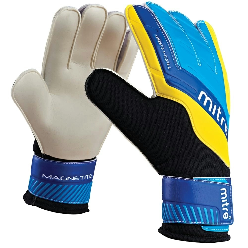 Mitre Magnetite Soccer/Football Sport Goalie Goalkeeper Gloves Pair Size 8 Cyan