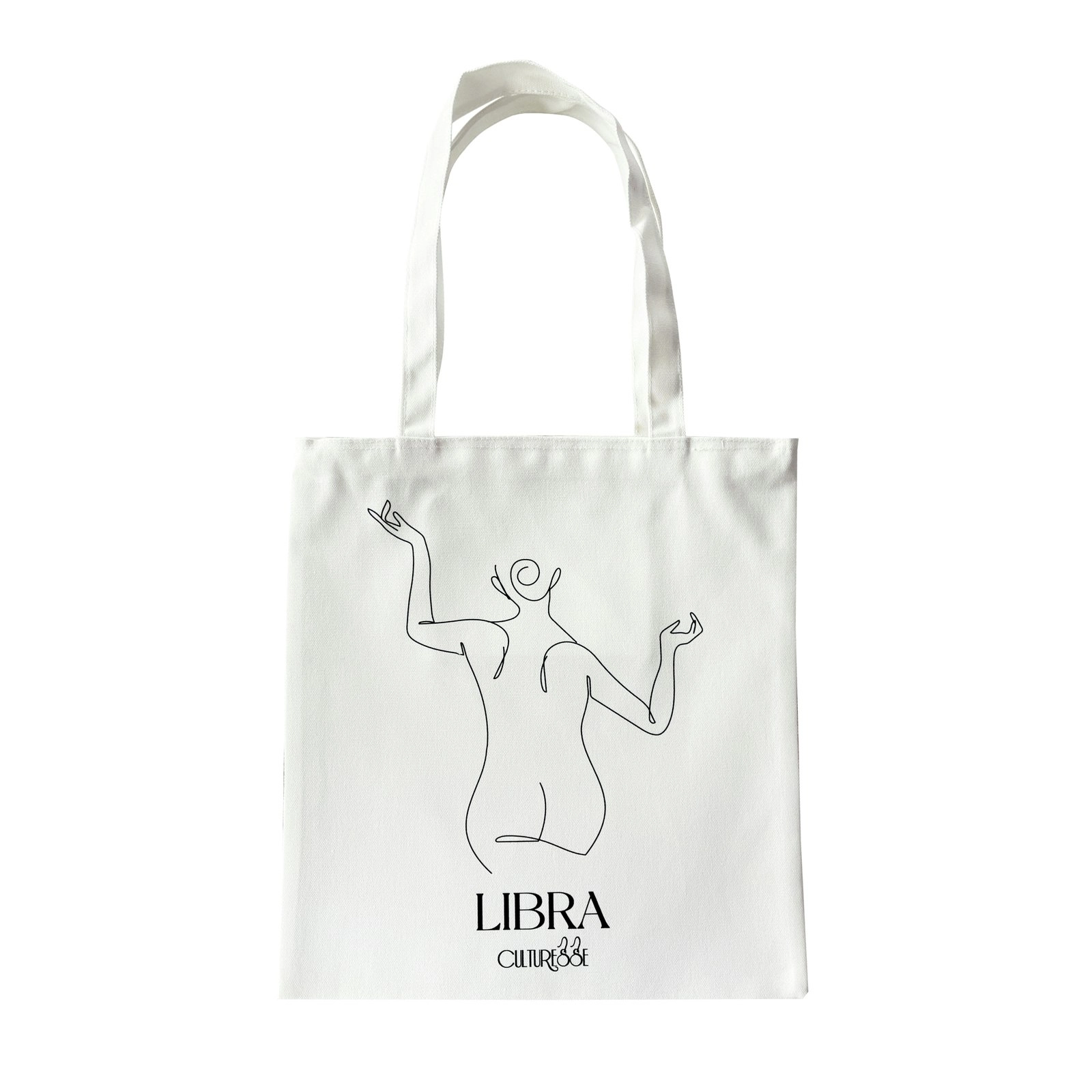 Culturesse She Is Libra Eco Zodiac 38cm Muse Tote Bag Women's Handbag White