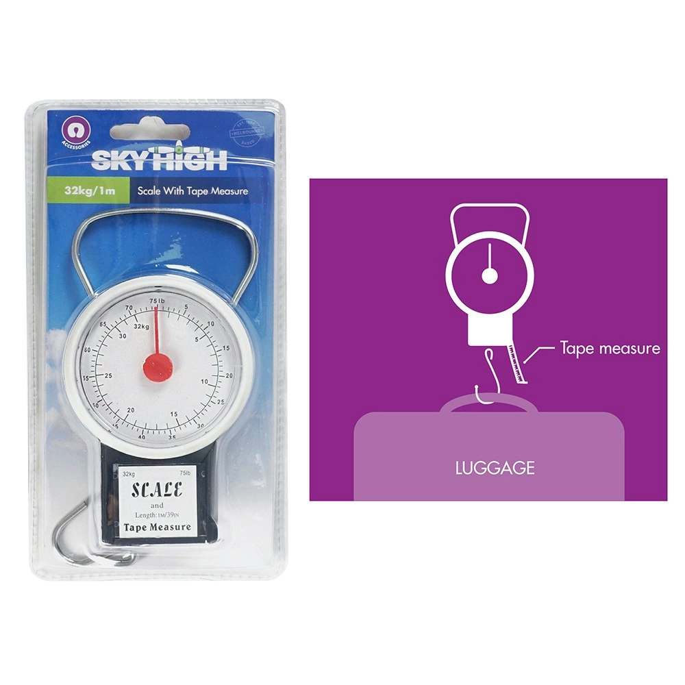 2x Sky High Travel Portable Luggage Bag Check In Weight Scale & Tape Measure