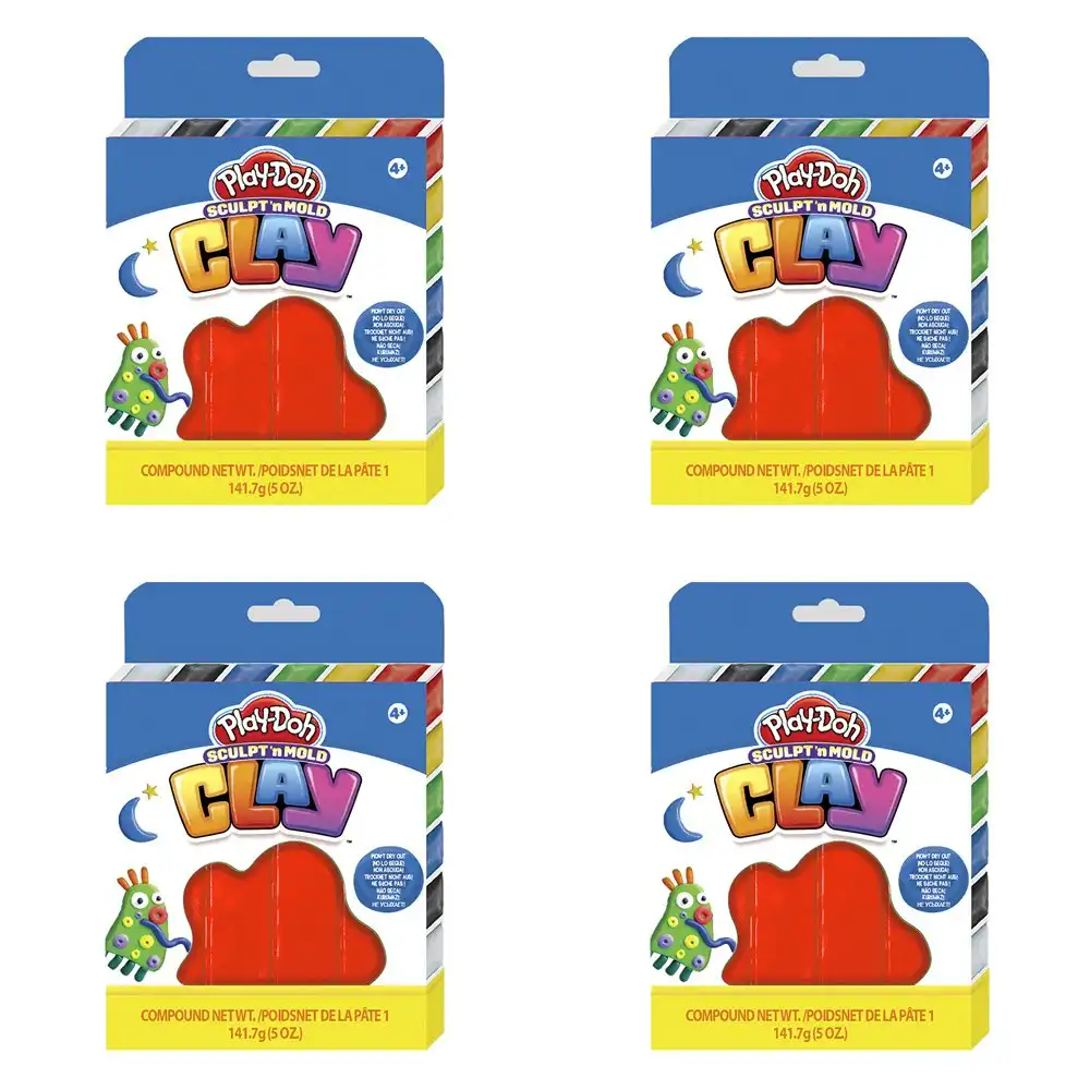 4x Play-Doh Sculpt 'n Mold 5oz Clay Kids/Children Art Craft Creative Toy 4y+ Red