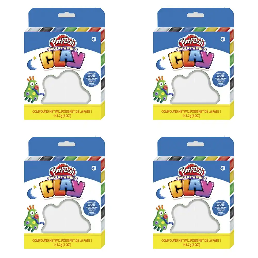 4x Play-Doh Sculpt 'n Mold 5oz Clay Kids/Children Art Craft Creative Toy 4+ WHT