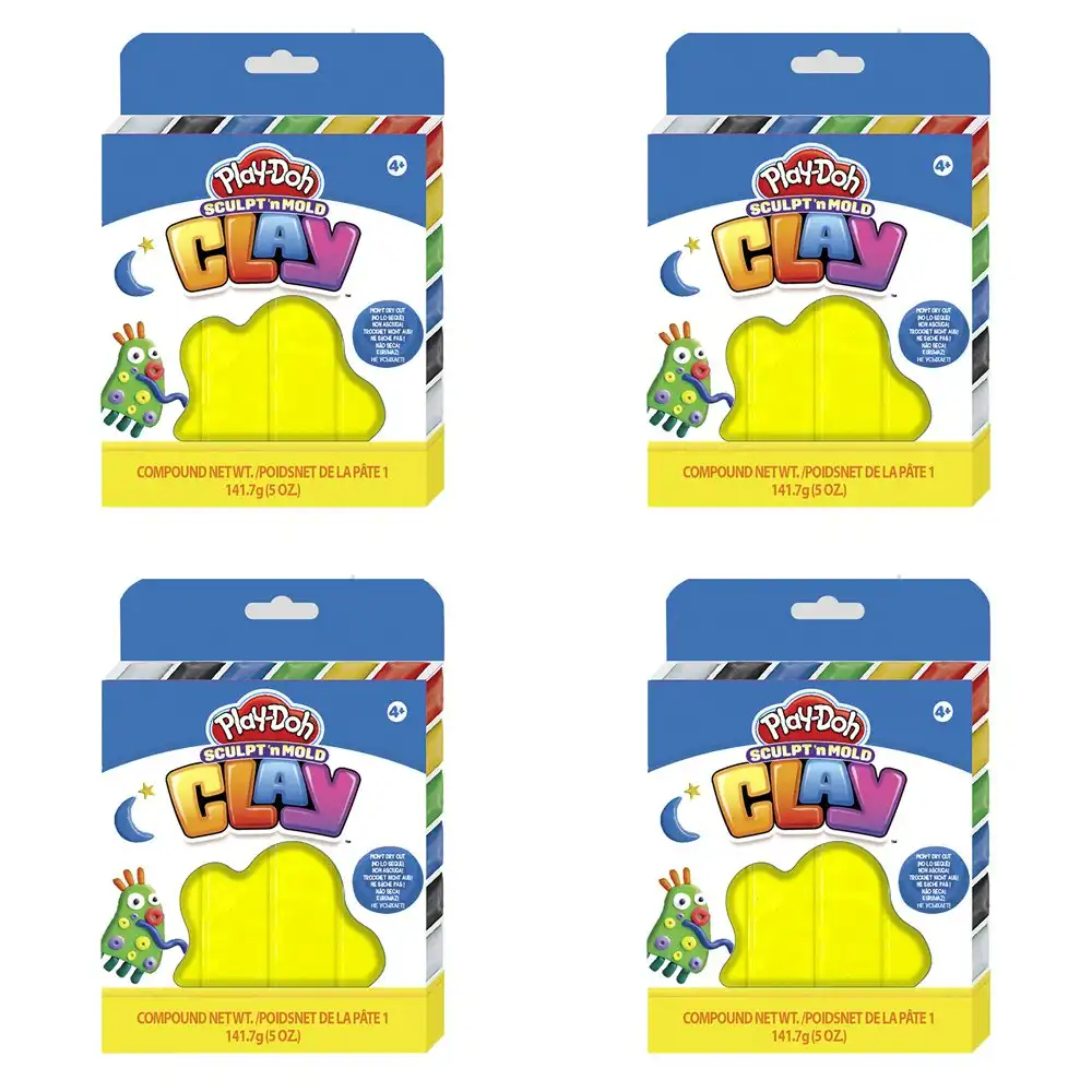 4x Play-Doh Sculpt 'n Mold 5oz Clay Kids/Children Art Craft Creative Toy 4+ YLLW