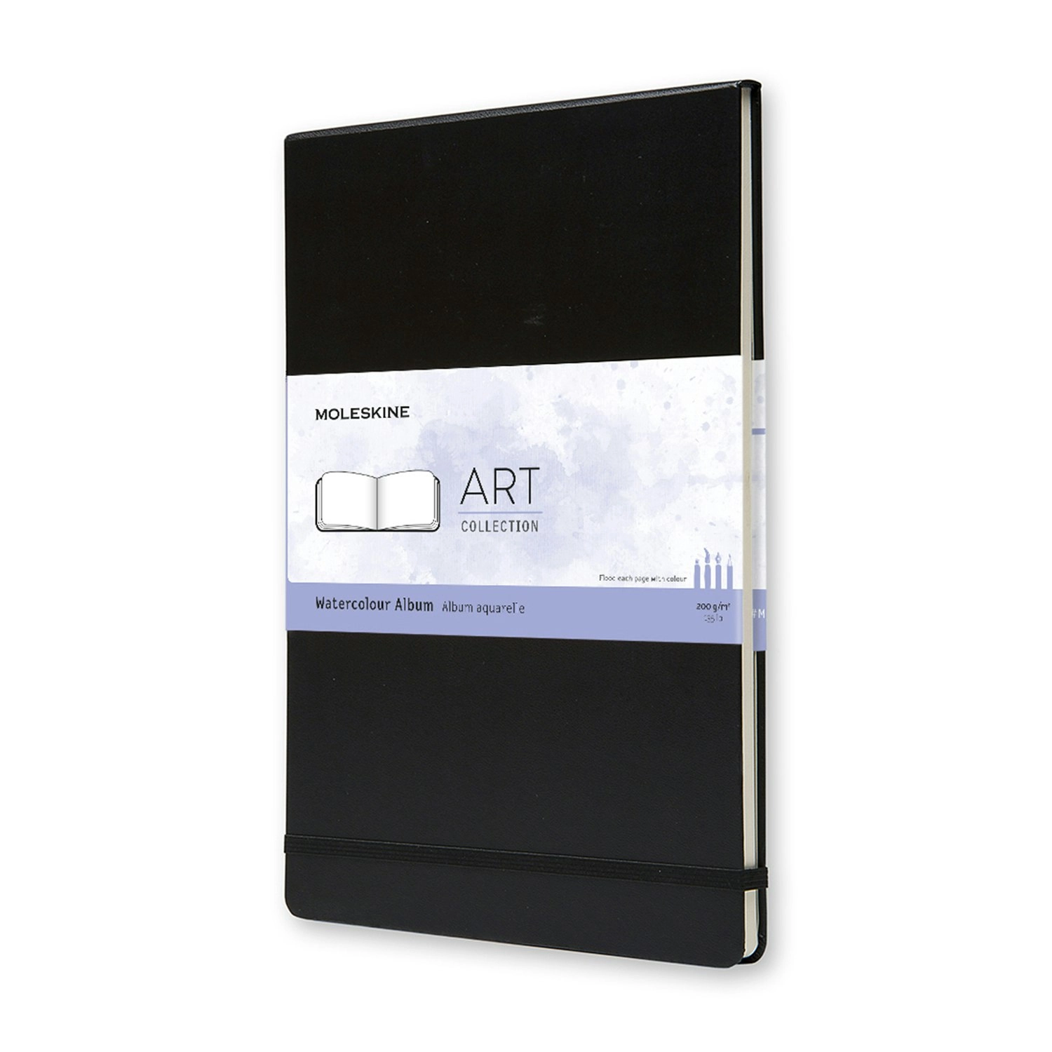 Moleskine 30cm 200gsm Watercolour Art Album Plain A4 Draw/Paint/Draft Paper BLK