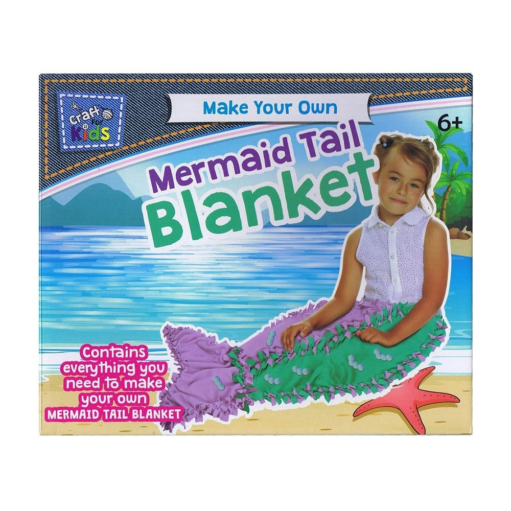 Craft for Kids Make Your Own Mermaid Tail Blanket DIY Children Activity Kit 6y+