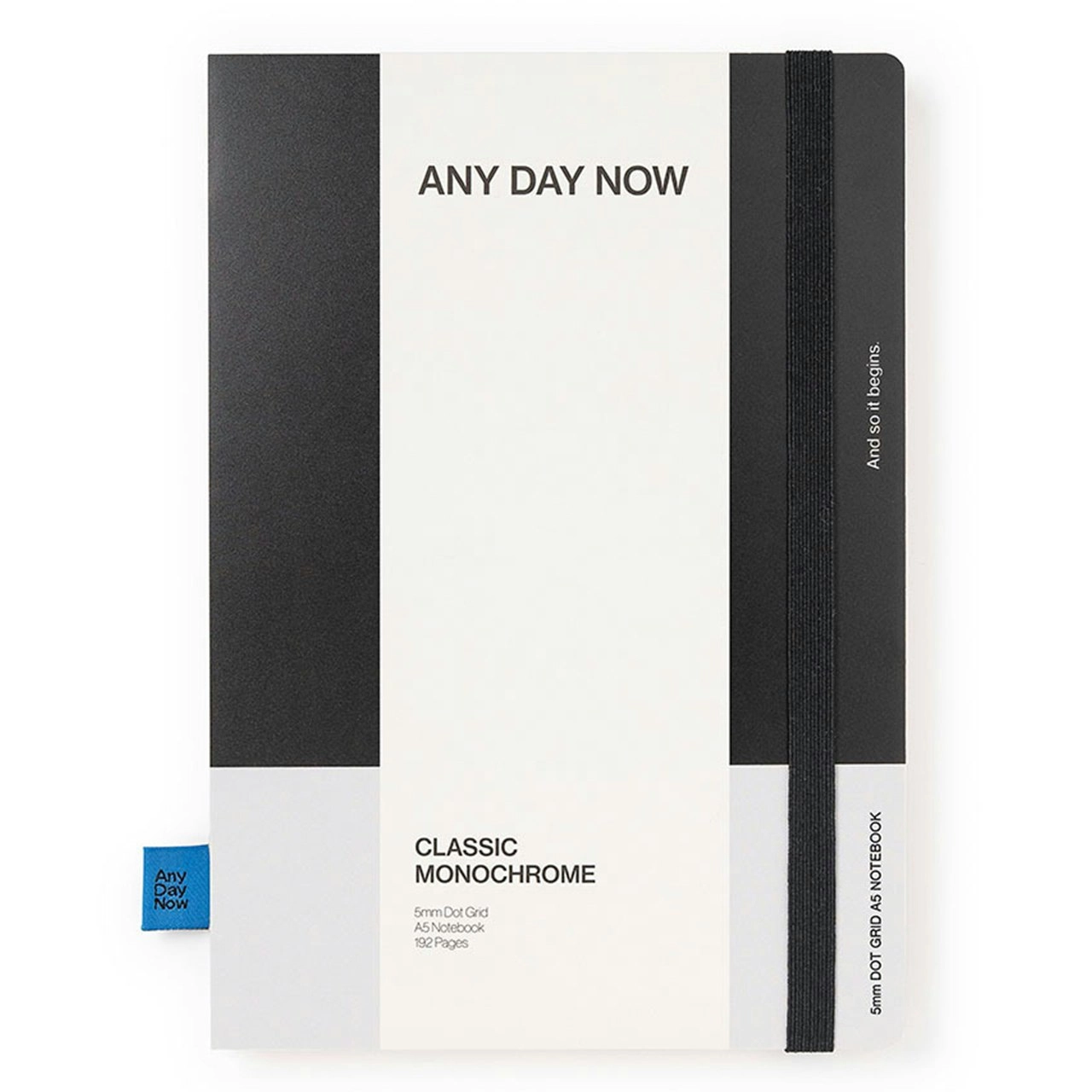 Any Day Now Bound A5 Dot Grid 80gsm Notebook Writing Journal 192 Pages Black