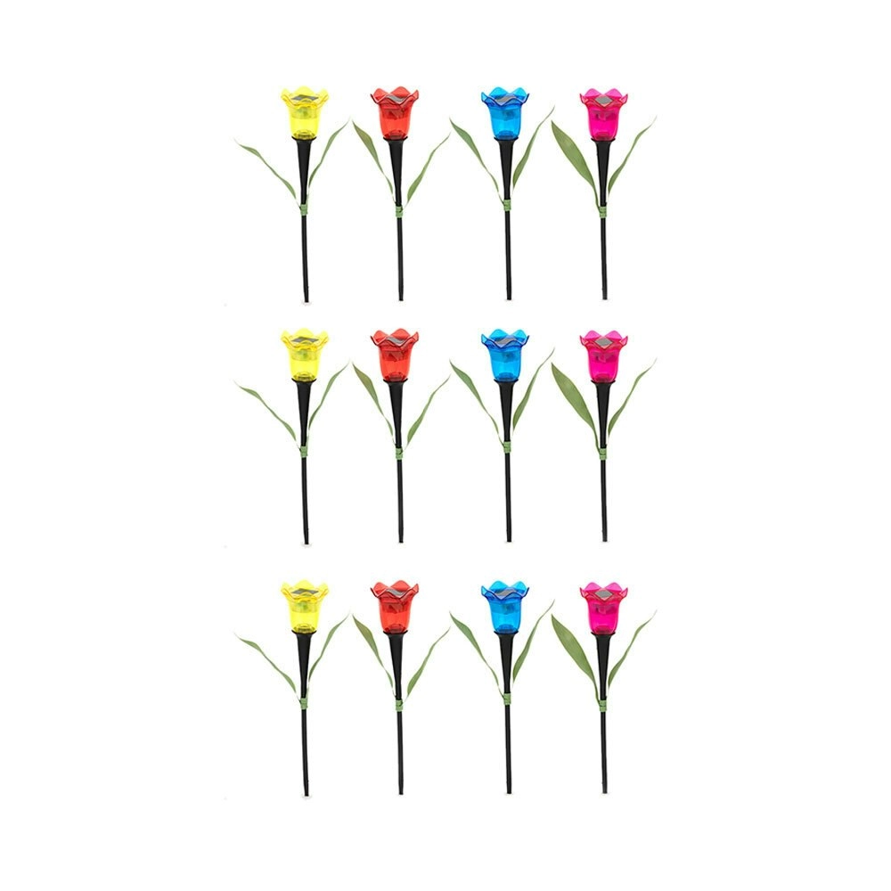 12PK Licht Eco Lighting Solar Powered Flower Garden Decorative Stake Light 30cm