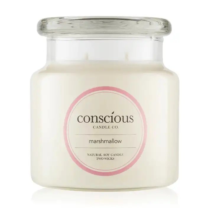 Conscious Candle Marshmallow 510g Soy Candle Twin Wick