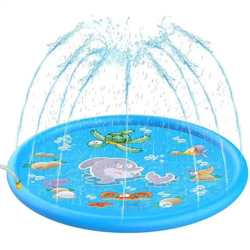 100cm Dog Inflatable Splash Mat Outdoor Sprinkler Play Pad for Pets