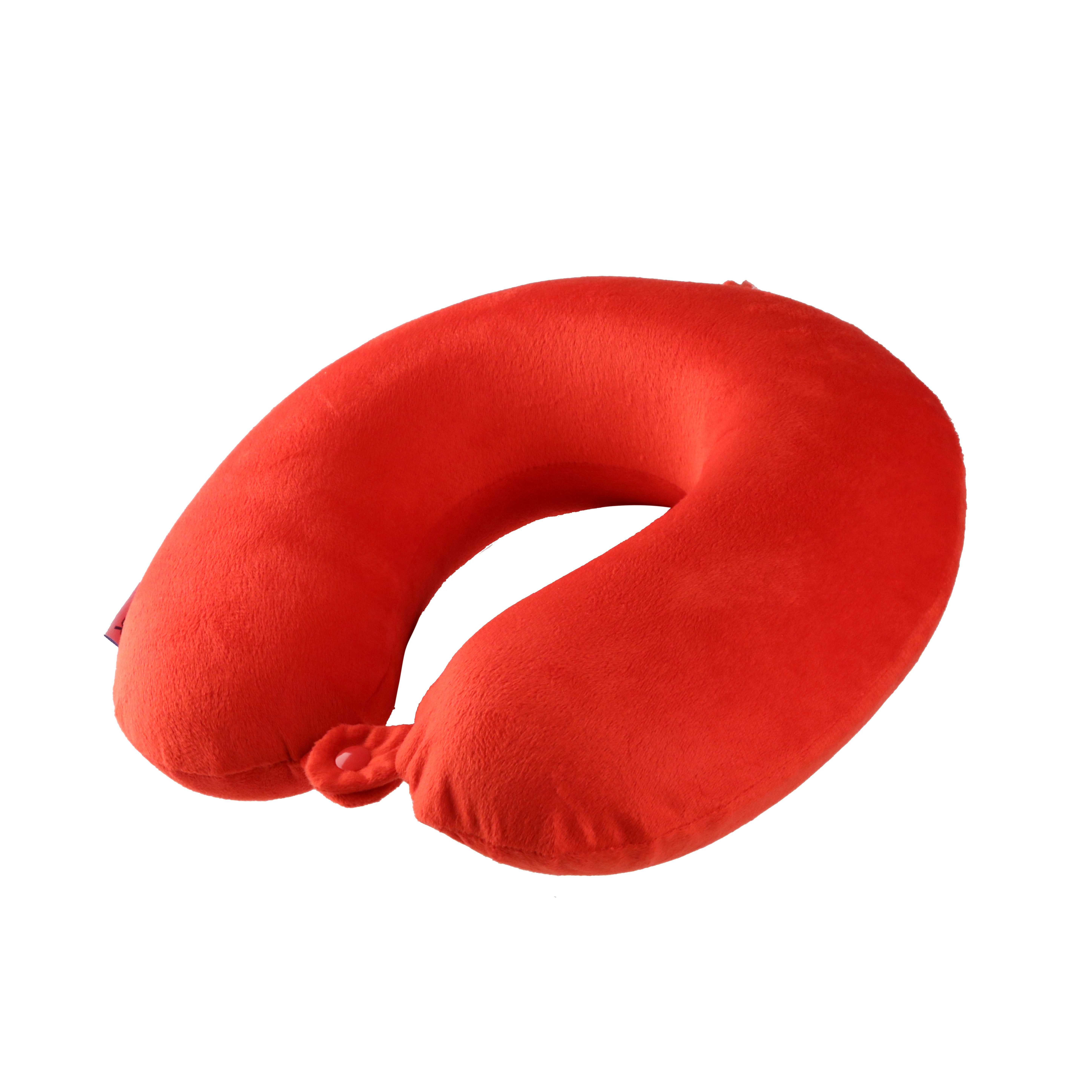 Laser Memory Foam Neck Pillow - Ergonomic Travel Support, Hypoallergenic, Red