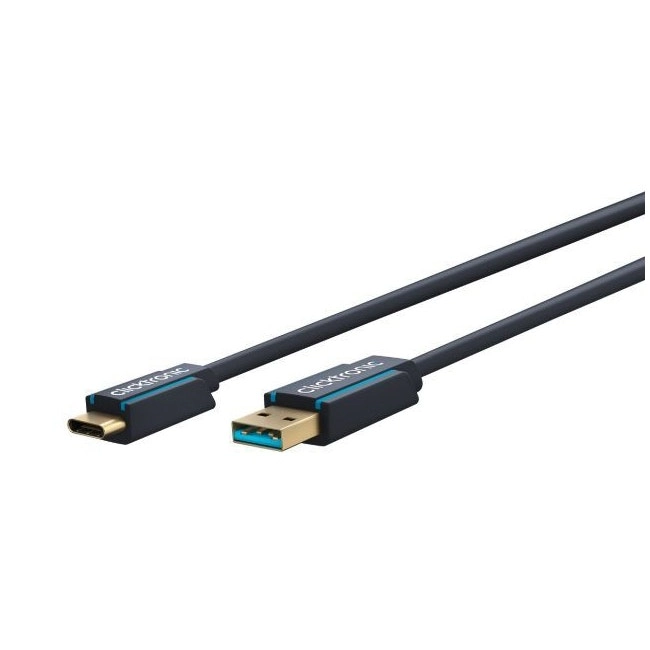 Clicktronic 3m Male USB C 3.1 to A Fast Charging Cable Connector 5Gbps Black