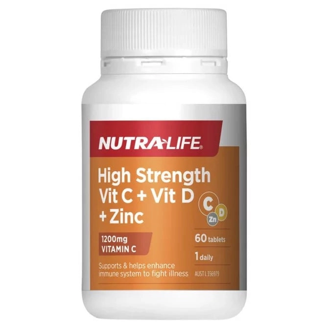 Nutra-Life Vit C 1200 + D + Zinc 60 Tabs