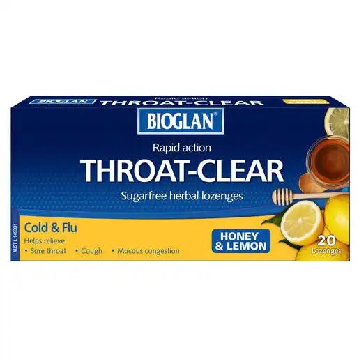 Bioglan Throat Clear Honey & Lemon Lozenges 20