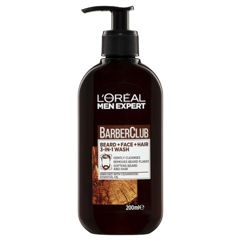 L'Oreal Paris Men Barber Club Beard, Face & Hair Wash 200ml