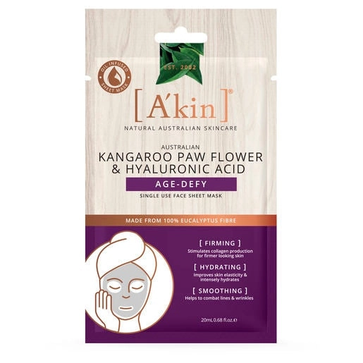 A'kin Kangaroo Paw Flower and Hyaluronic Acid Age-Defy Face Mask 1 pack