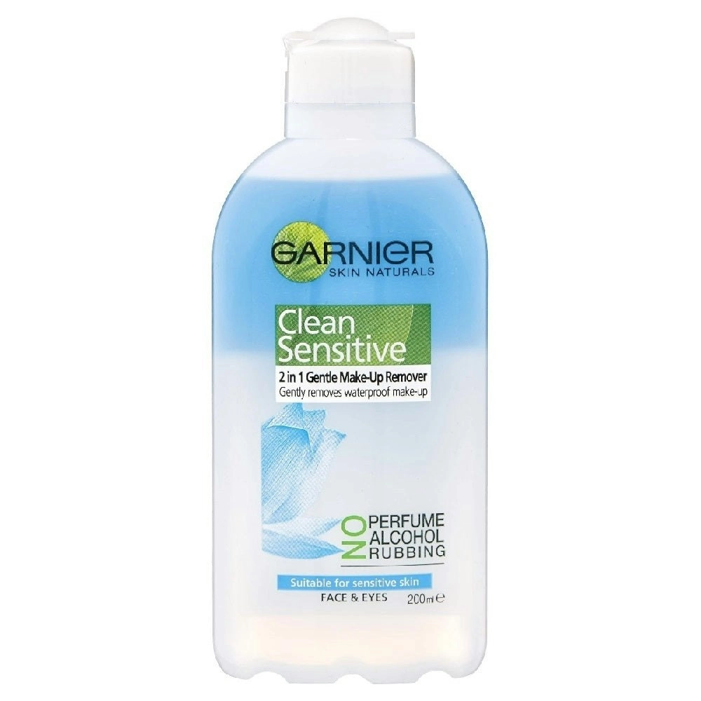 Garnier Clean Sensitive 2in1 Gentle Waterproof Make Up Remover 200Ml