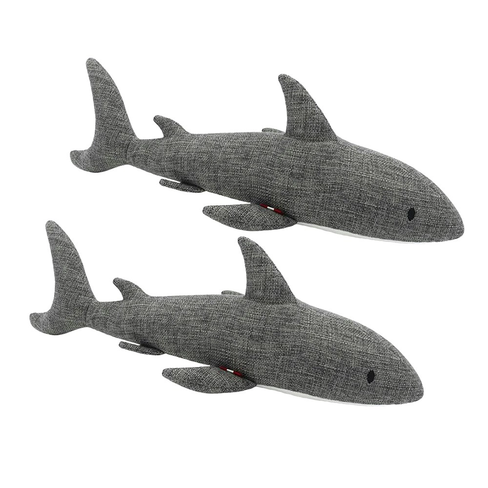 2PK Louie Living Urban Pet/Dog/Cat Durable Squeak Chew Toy Sammie Shark Plush