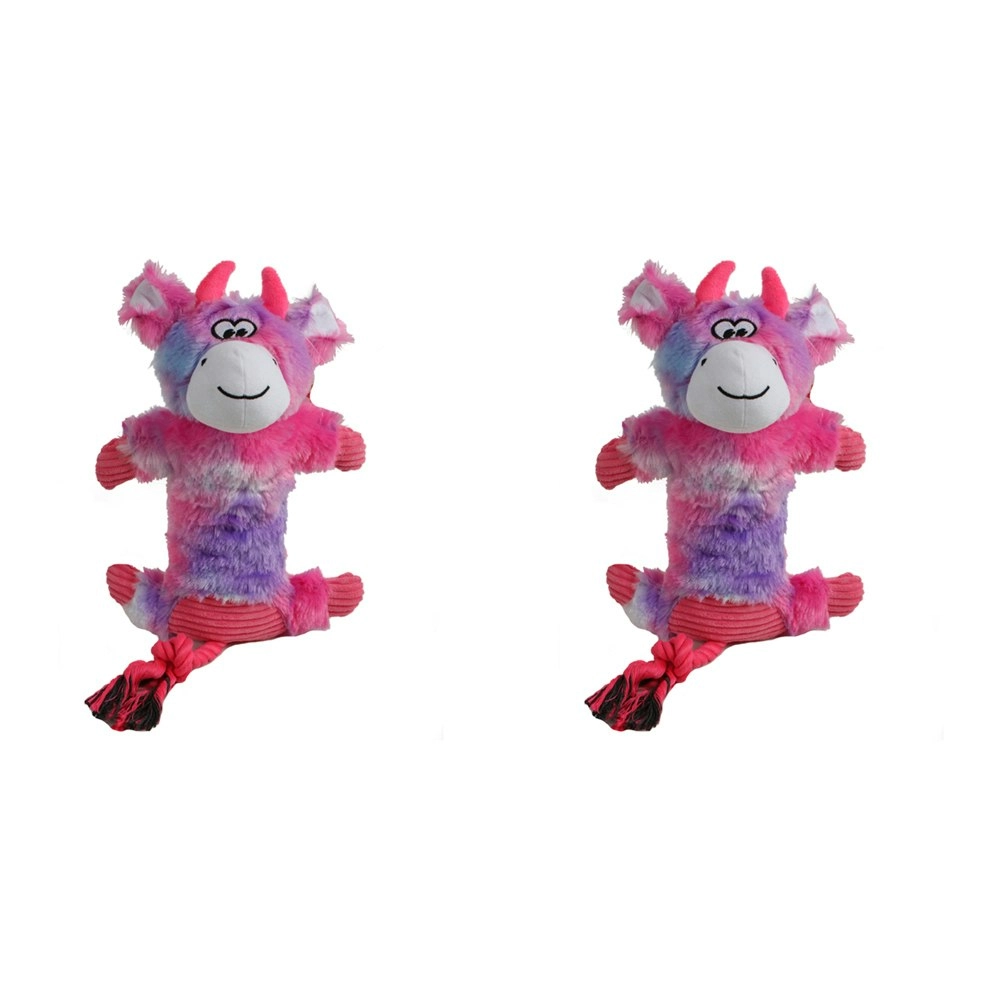 2x Pro Pet 30cm Squeaky Soft Plush Monkey Dog Toy Interactive Squeaker Violet