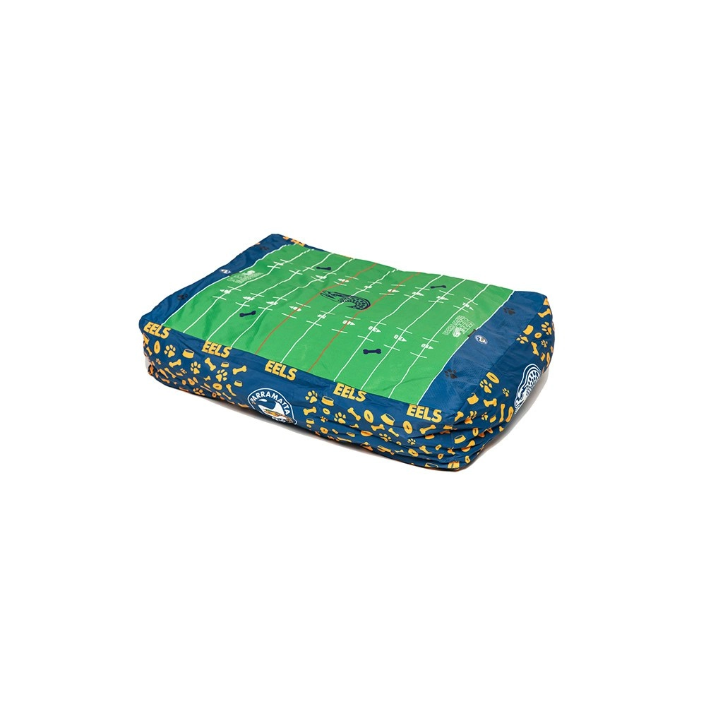 NRL Parramatta Eels Pet Bed Dog 80x60cm Rectangle Comfort Cushion Lounger Nest