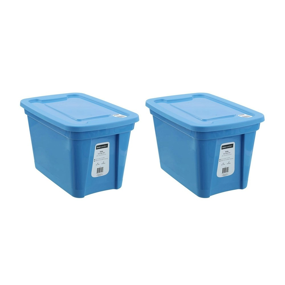 2x Boxsweden 53cm Toy Storage 38L Box Home/Kitchen Organiser Holder w/Lid Assort