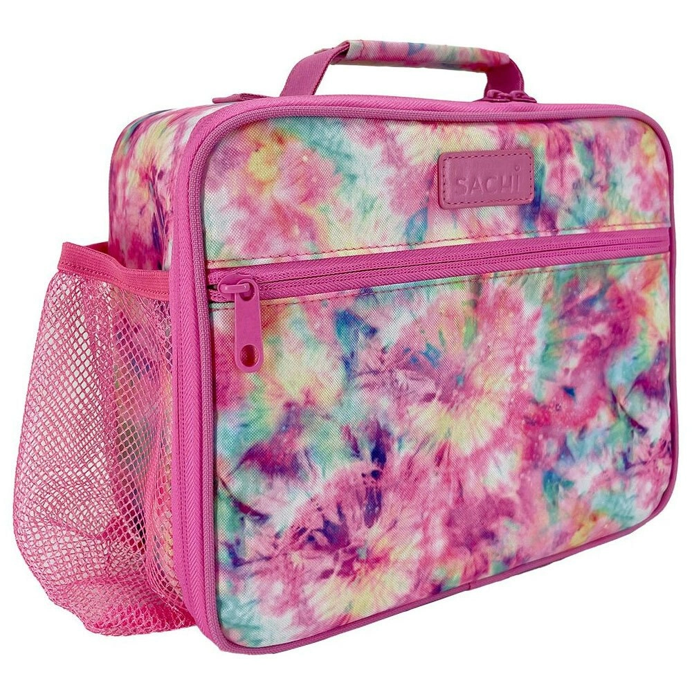 Sachi Style 321 Insulated 26cm Lunch Bag Storage w/ Bottle Holder Tie Dye Splash