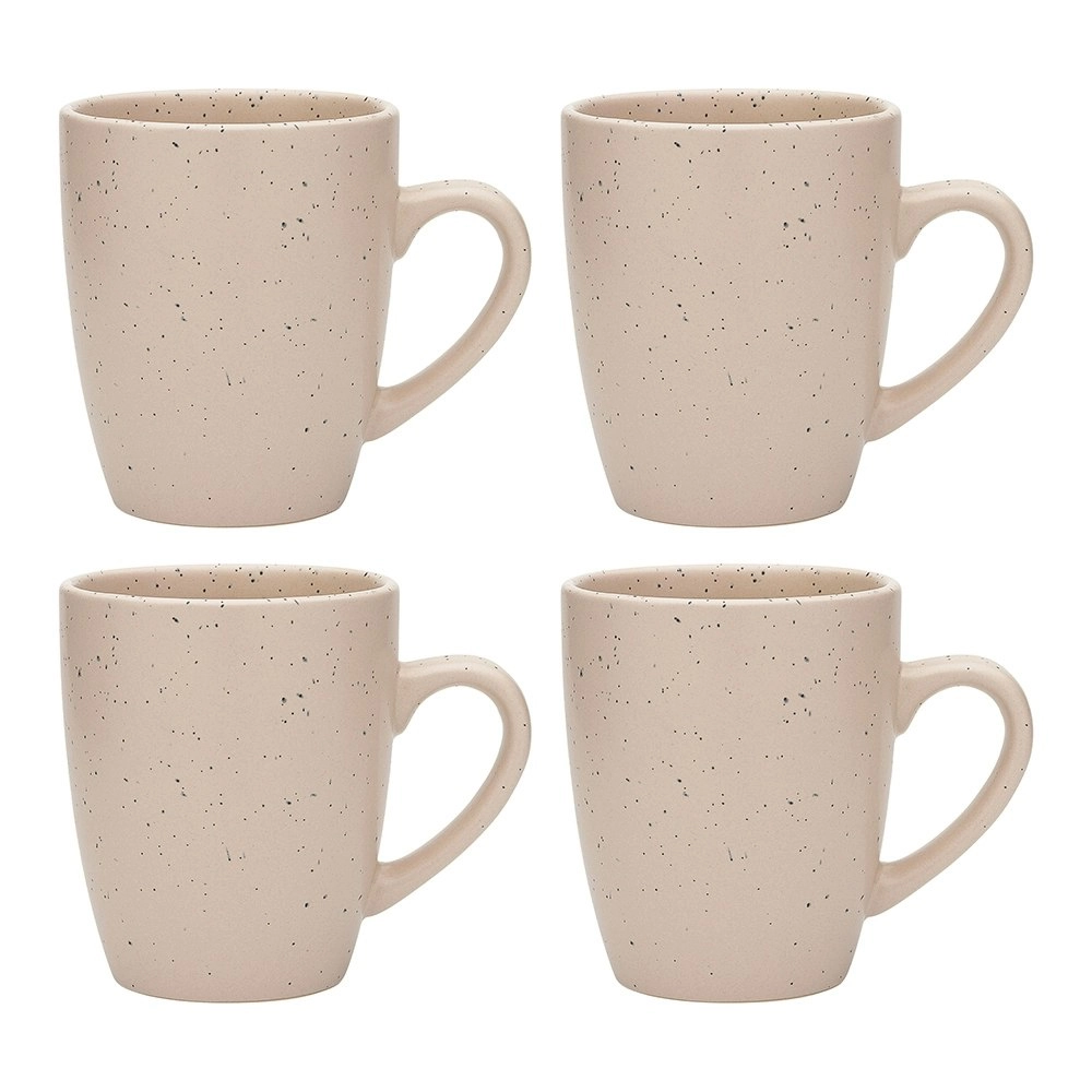 4pc Porto Sands Stoneware Mugs/Drinking Coffee/Tea Cup Tableware Set 320ml Blush