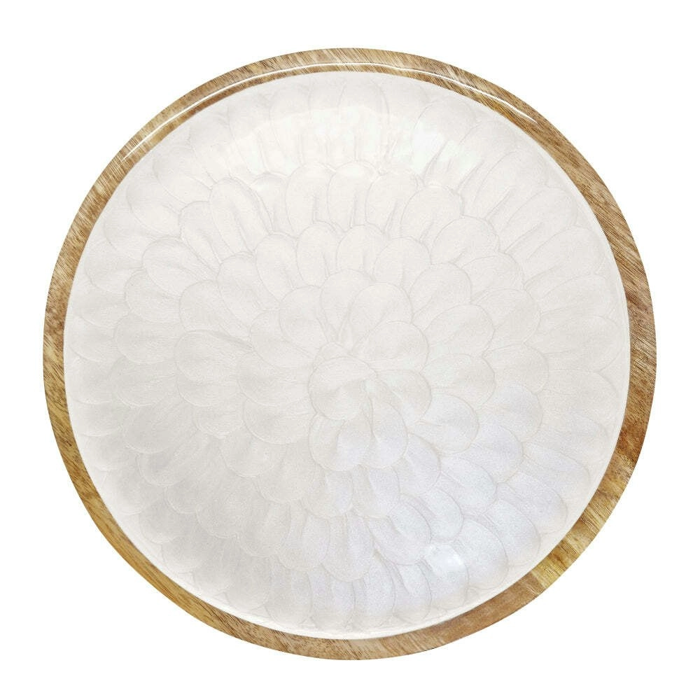 J.Elliot Como 29cm Footed Serving Plate Party Tableware Food Dish Round Pearl