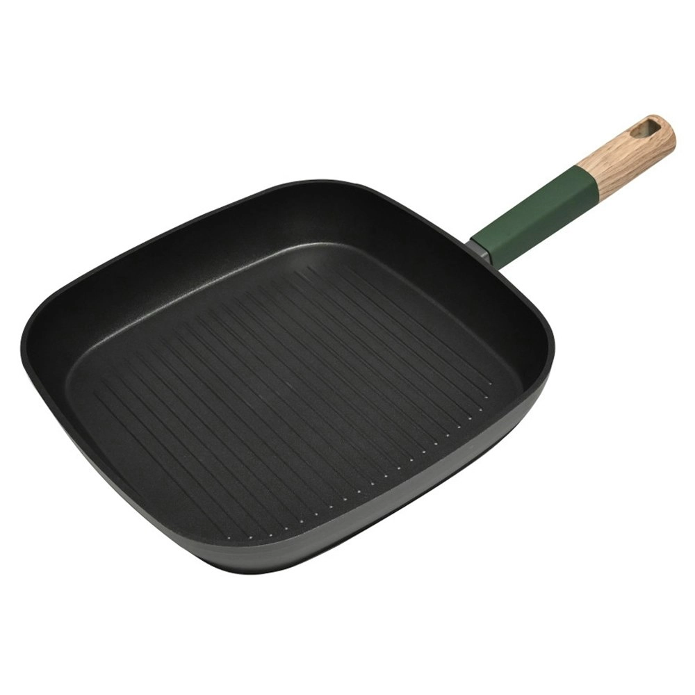 Classica 28cm Natura Diecast Aluminium Grill Pan Diamond Stone Square Black