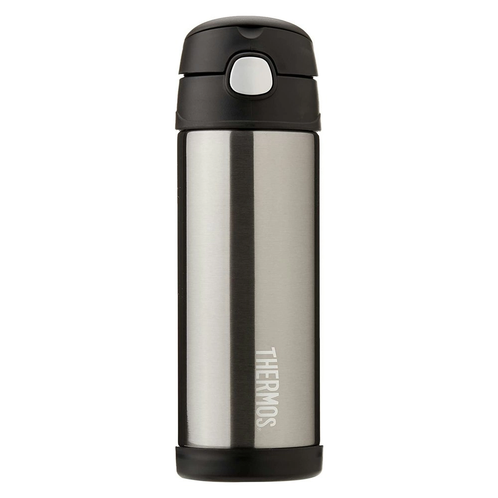 Thermos 470ml Funtainer Vacuum Insulated Drink Bottle Charcoal Stainless Steel