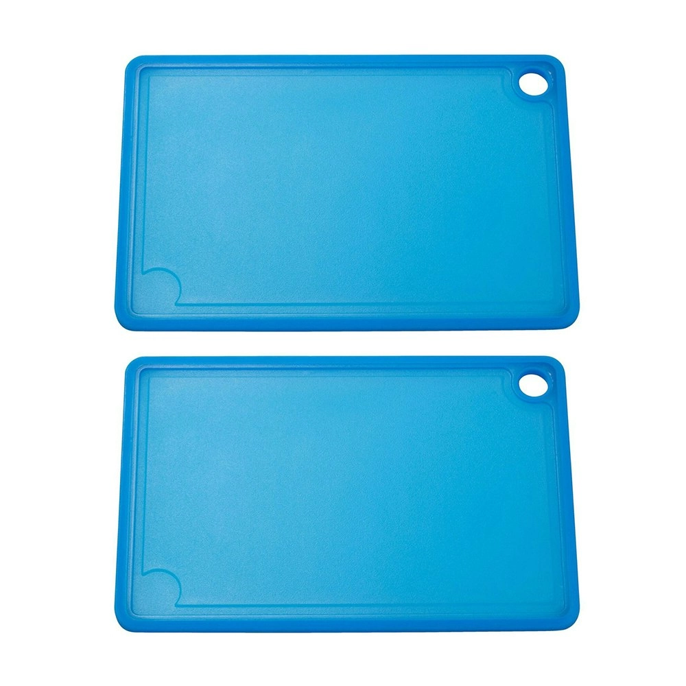 2x Cuisena Reversible 30x20cm Fruit/Vegetable Chopping Cutting Board Rect Blue