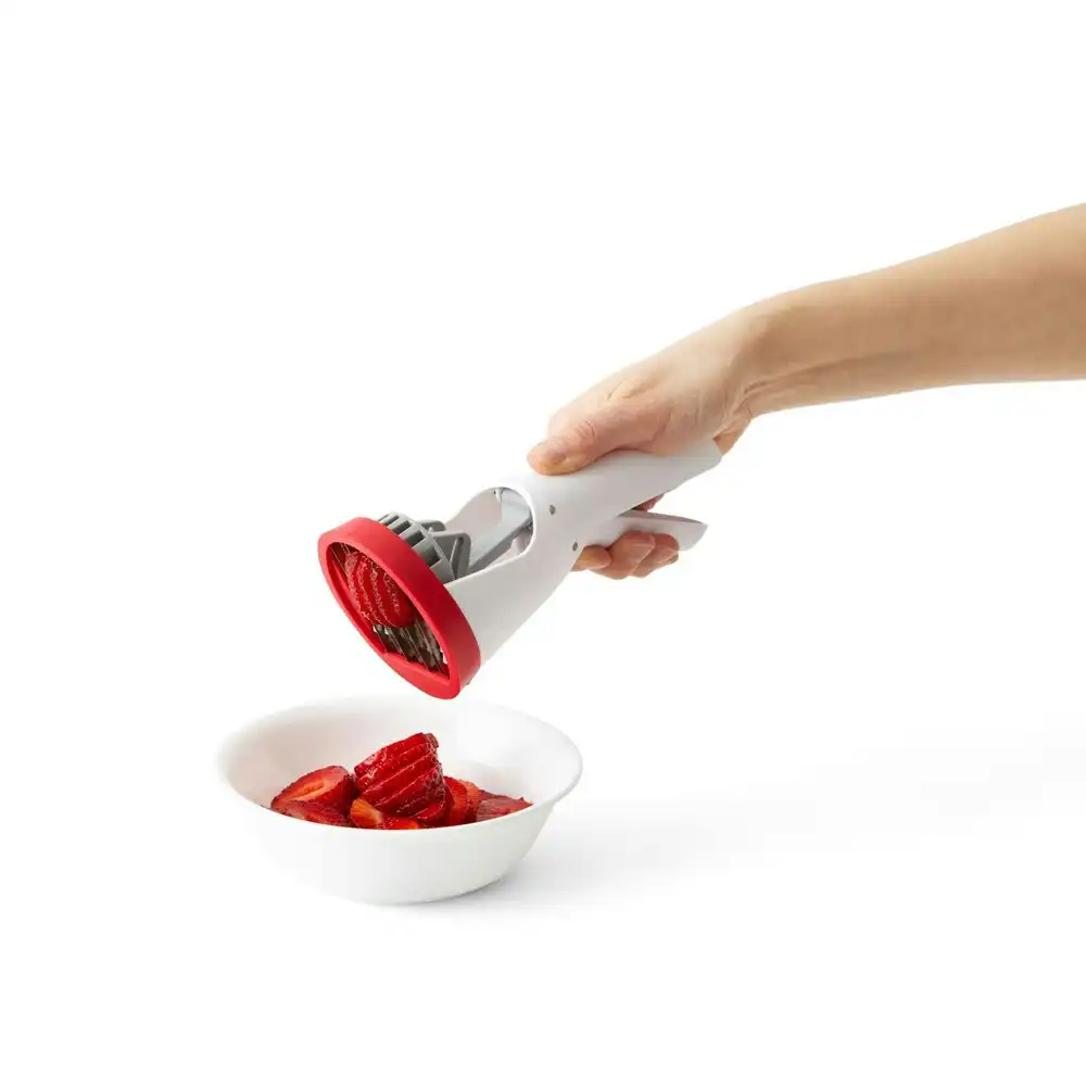 Chef'N Slicester 22cm Strawberry Fruit Blade Slicer/Cutter Kitchen White/Red